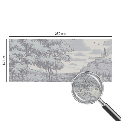 3D photo wallpaper mural with a fairytale landscape design