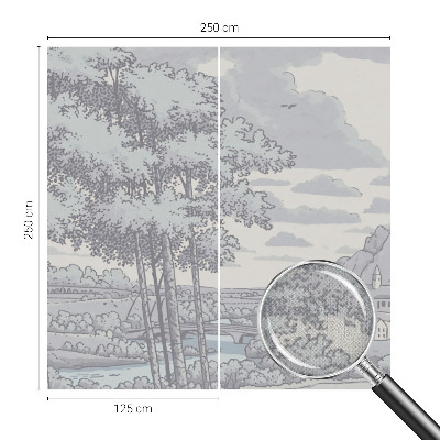 3D photo wallpaper mural with a fairytale landscape design