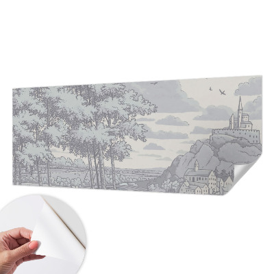 3D photo wallpaper mural with a fairytale landscape design