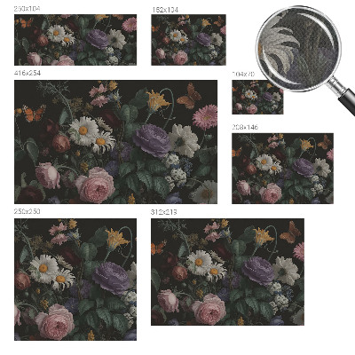 Peel and stick wallpaper mural with a floral design