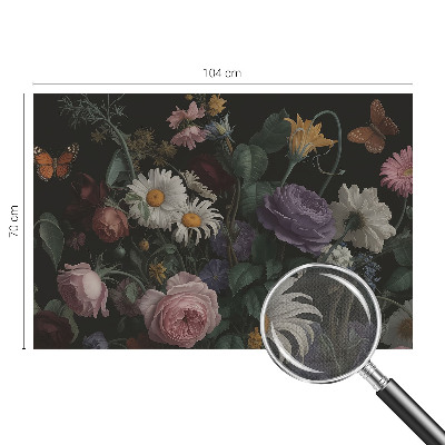Peel and stick wallpaper mural with a floral design