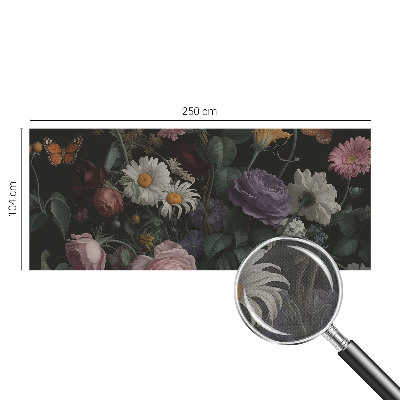 Peel and stick wallpaper mural with a floral design
