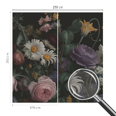 Peel and stick wallpaper mural with a floral design