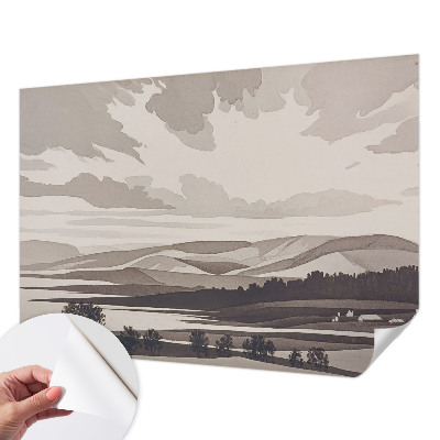 Self-adhesive photo wallpaper featuring a peaceful landscape