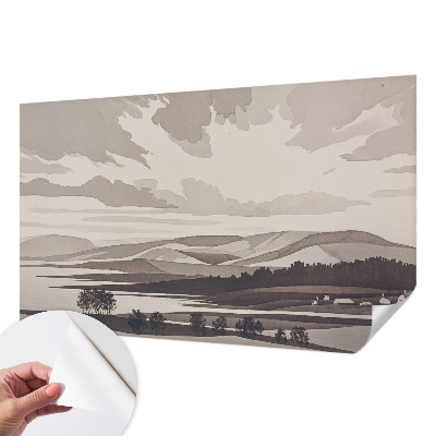 Self-adhesive photo wallpaper featuring a peaceful landscape