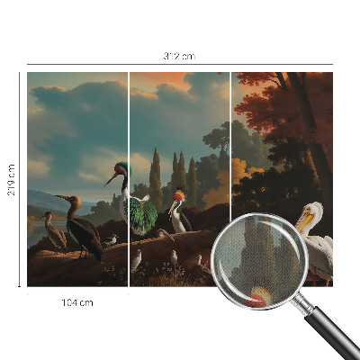 Peel and stick wall mural Picturesque birds