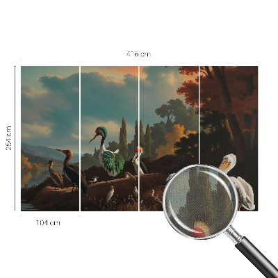 Peel and stick wall mural Picturesque birds