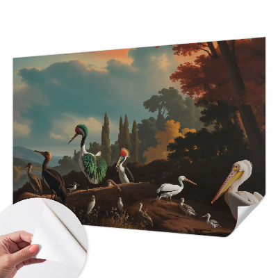 Peel and stick wall mural Picturesque birds