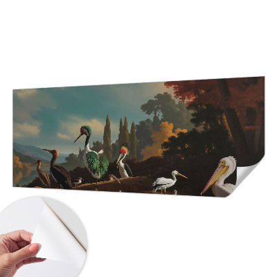 Peel and stick wall mural Picturesque birds