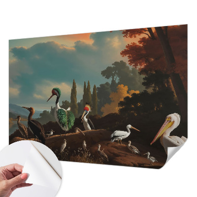 Peel and stick wall mural Picturesque birds
