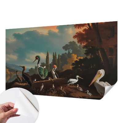 Peel and stick wall mural Picturesque birds