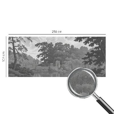 Self-adhesive wall mural featuring a natural landscape