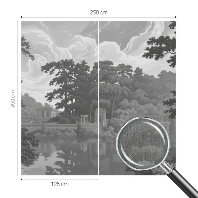 Self-adhesive wall mural featuring a natural landscape