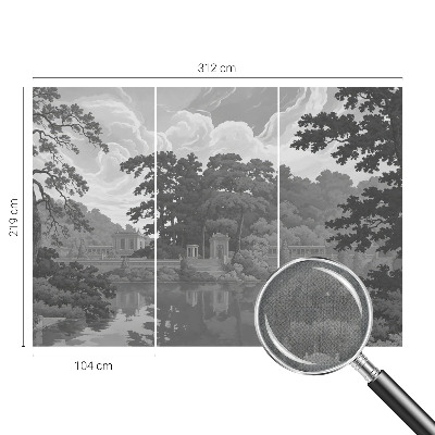 Self-adhesive wall mural featuring a natural landscape