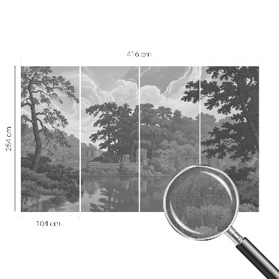 Self-adhesive wall mural featuring a natural landscape