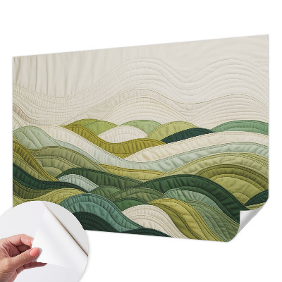 Stick-on wall mural with the Fabric Hills design