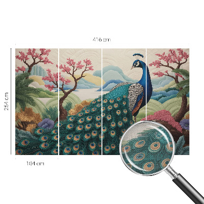 Peel and stick wall mural for living room with an exotic botanical design