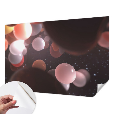Peel and stick wall mural for bedroom featuring a space theme with planets and stars