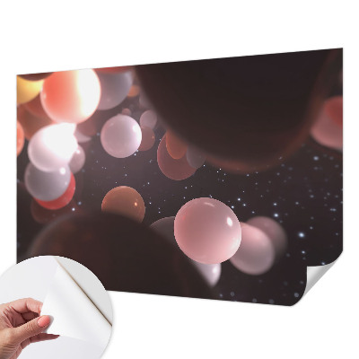Peel and stick wall mural for bedroom featuring a space theme with planets and stars