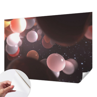Peel and stick wall mural for bedroom featuring a space theme with planets and stars