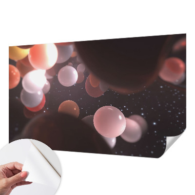 Peel and stick wall mural for bedroom featuring a space theme with planets and stars