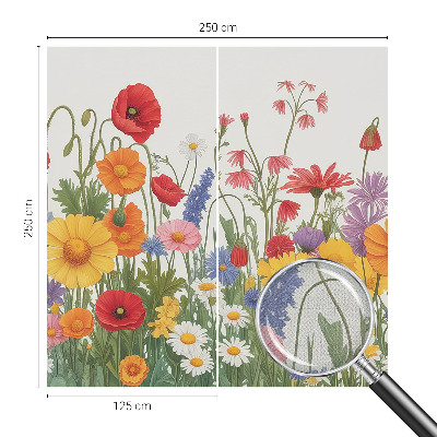 3D photo wallpaper mural with a flower meadow design