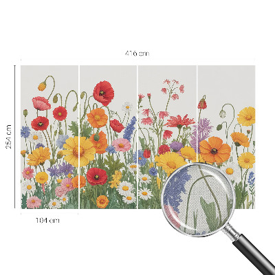 3D photo wallpaper mural with a flower meadow design