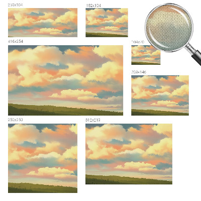 Baby room wall mural with a sky and clouds design