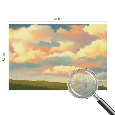 Baby room wall mural with a sky and clouds design