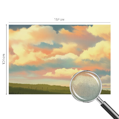 Baby room wall mural with a sky and clouds design