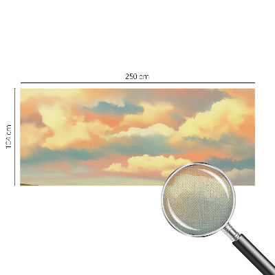 Baby room wall mural with a sky and clouds design