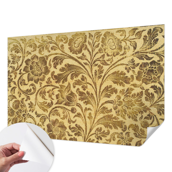 Peel and stick wall mural with a floral pattern