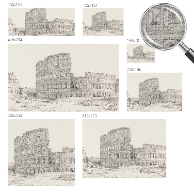 Peel and stick wallpaper mural featuring an ancient ruins design