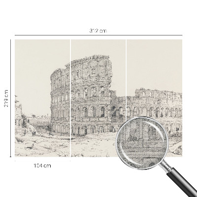 Peel and stick wallpaper mural featuring an ancient ruins design