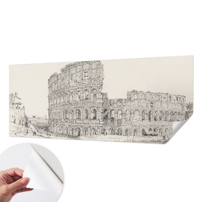 Peel and stick wallpaper mural featuring an ancient ruins design