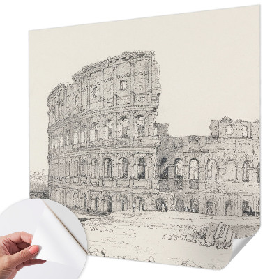 Peel and stick wallpaper mural featuring an ancient ruins design
