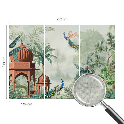 Self-adhesive photo wallpaper with a peacock gardens design