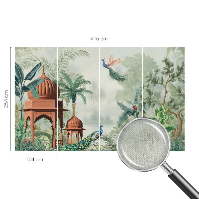 Self-adhesive photo wallpaper with a peacock gardens design