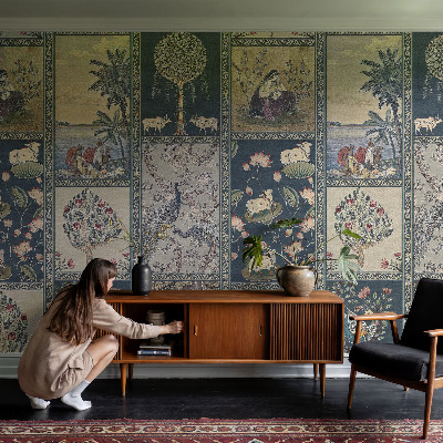 Stick-on wall mural featuring a romantic scene