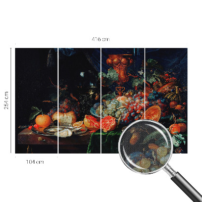 Removable wall mural wallpaper with a fruity abundance design