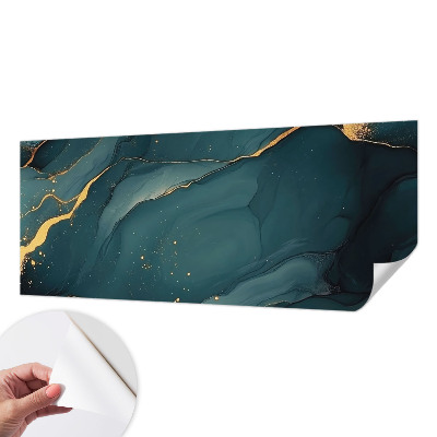 Peel and stick wall mural for living room with a dark blue abstract design