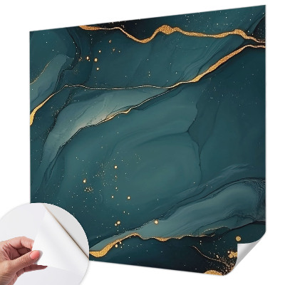 Peel and stick wall mural for living room with a dark blue abstract design