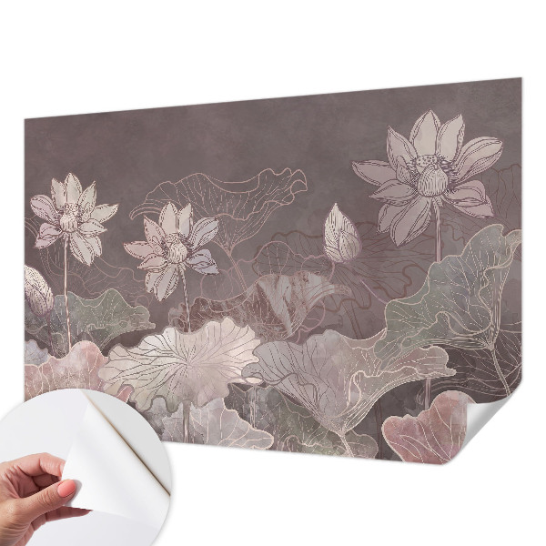 Peel and stick wall mural for bedroom with a peaceful botanical design