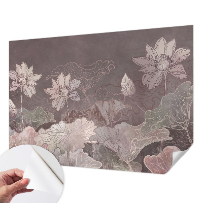Peel and stick wall mural for bedroom with a peaceful botanical design