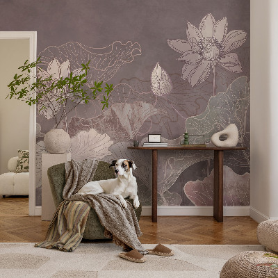 Peel and stick wall mural for bedroom with a peaceful botanical design