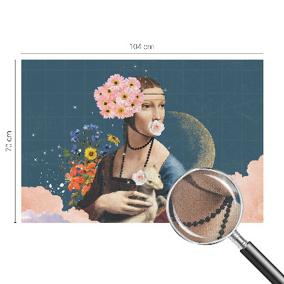 Peel and stick wall mural for kids' room with a floral elegance design