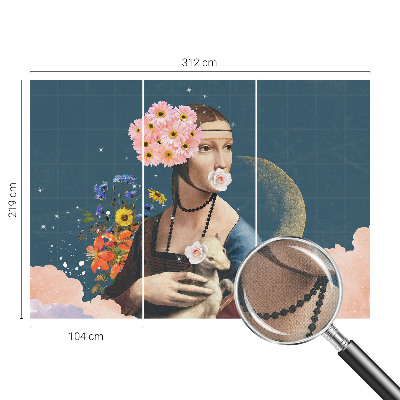 Peel and stick wall mural for kids' room with a floral elegance design