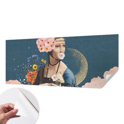 Peel and stick wall mural for kids' room with a floral elegance design