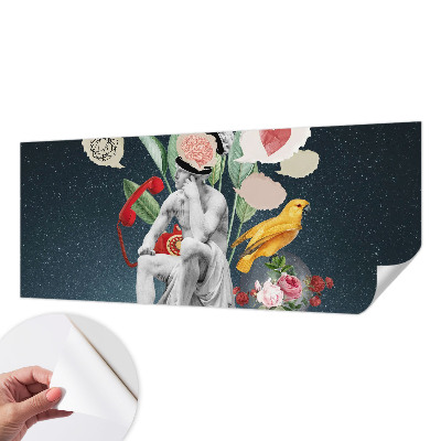 3D wall mural with surrealist artwork