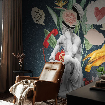 3D wall mural with surrealist artwork